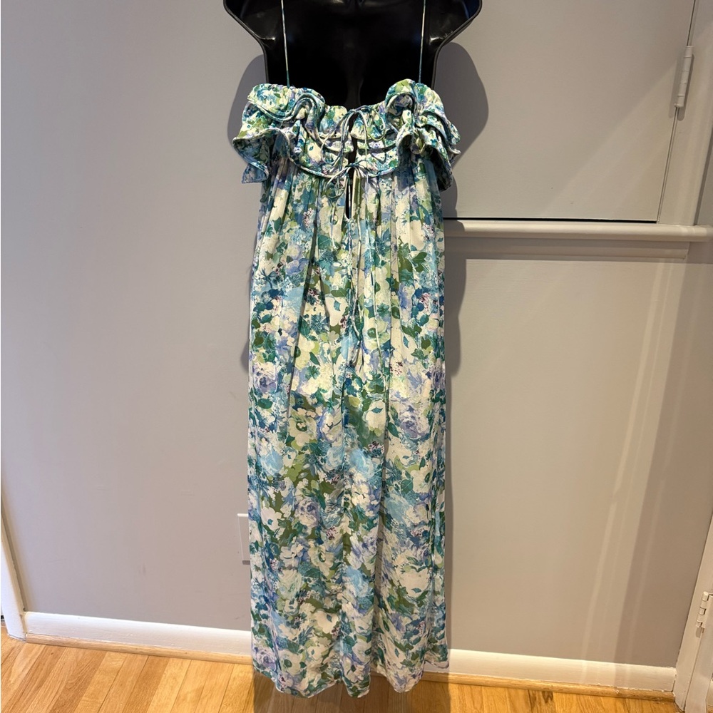 Mango long floral dress size medium new
